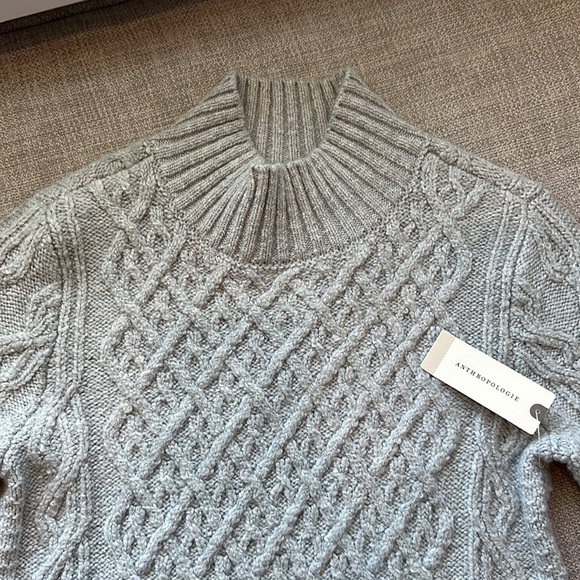 ANTHROPOLOGIE Maeve Twofer Short Sleeve Sweater | Grey Short Sleeve Sweater - Picture 6 of 7